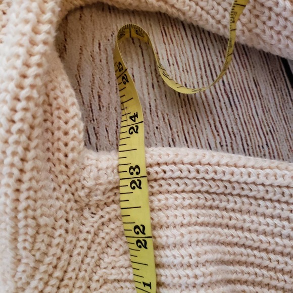 MOD Lusive off white chunky knit balloon sleeves pullover sweater XL - Picture 6 of 7